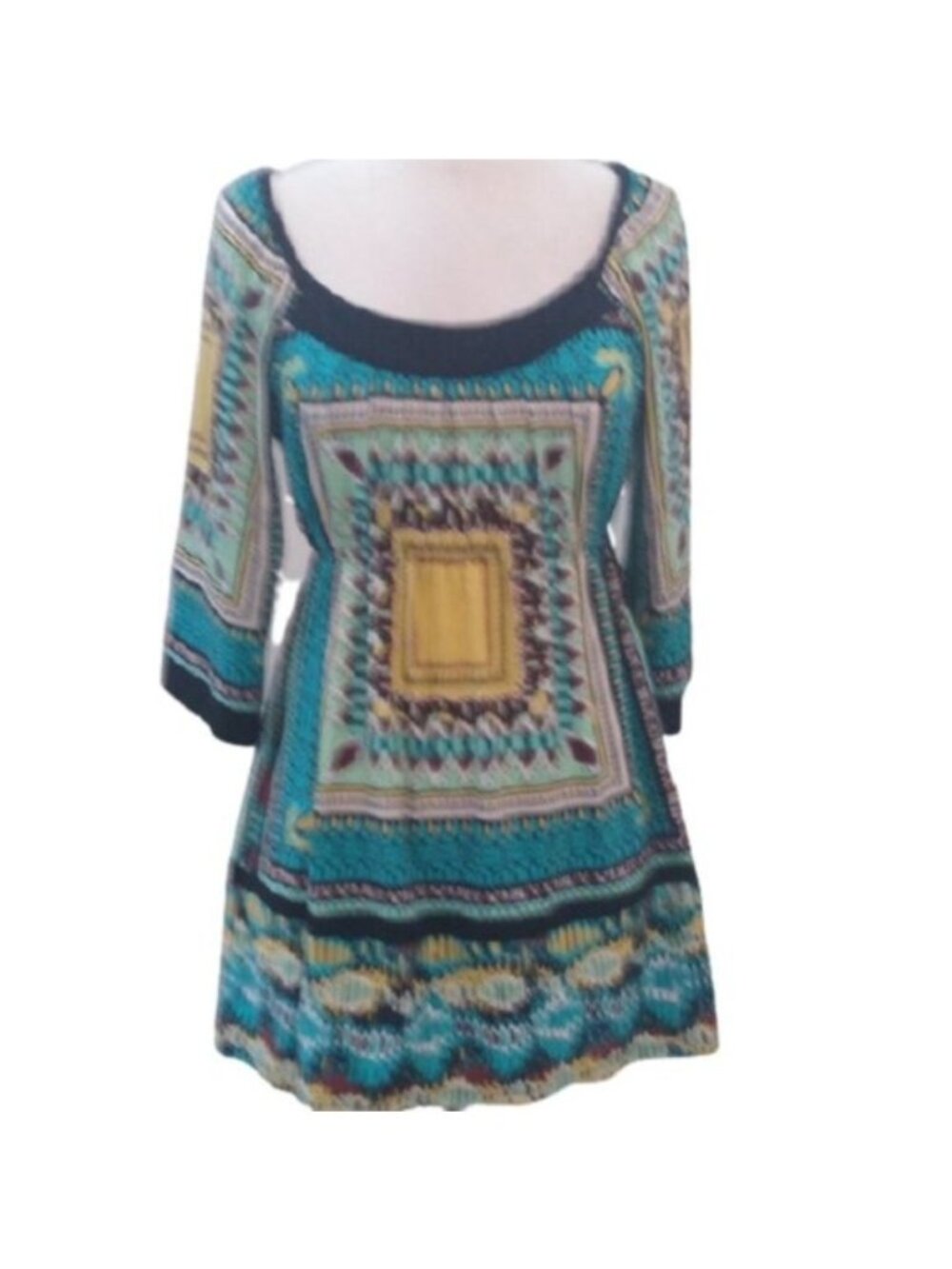 Andrea Behar Tunic Blouse, Multicolor, Size Medium